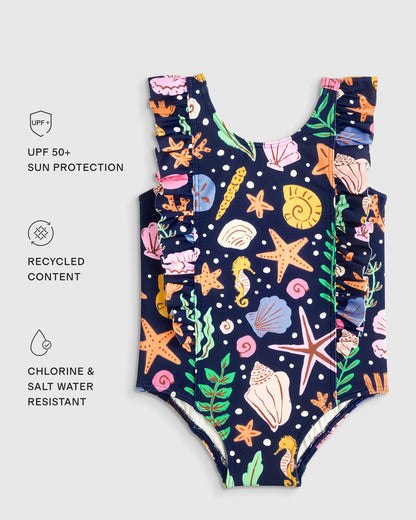 Ruffle One Piece Swimsuit - 6 / Soft Ditsy Floral