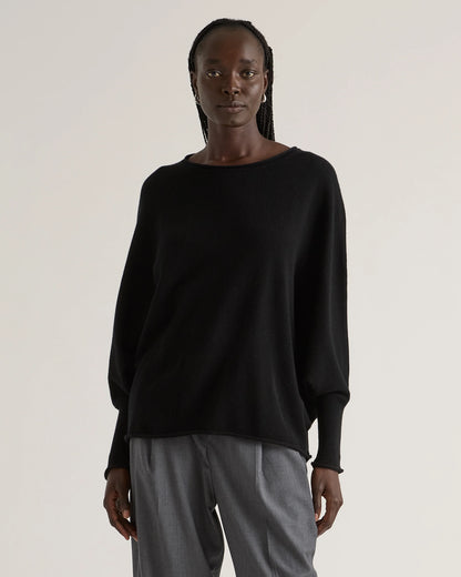 Mongolian Cashmere Batwing Sweater - S/M / Black