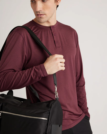 Flowknit Breeze Performance Long Sleeve Henley Tee - XS / Olive