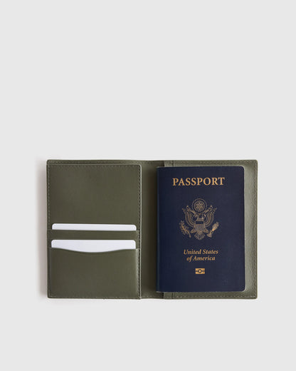 Nappa Leather RFID Blocking Passport Holder - One Size / Cherry Red