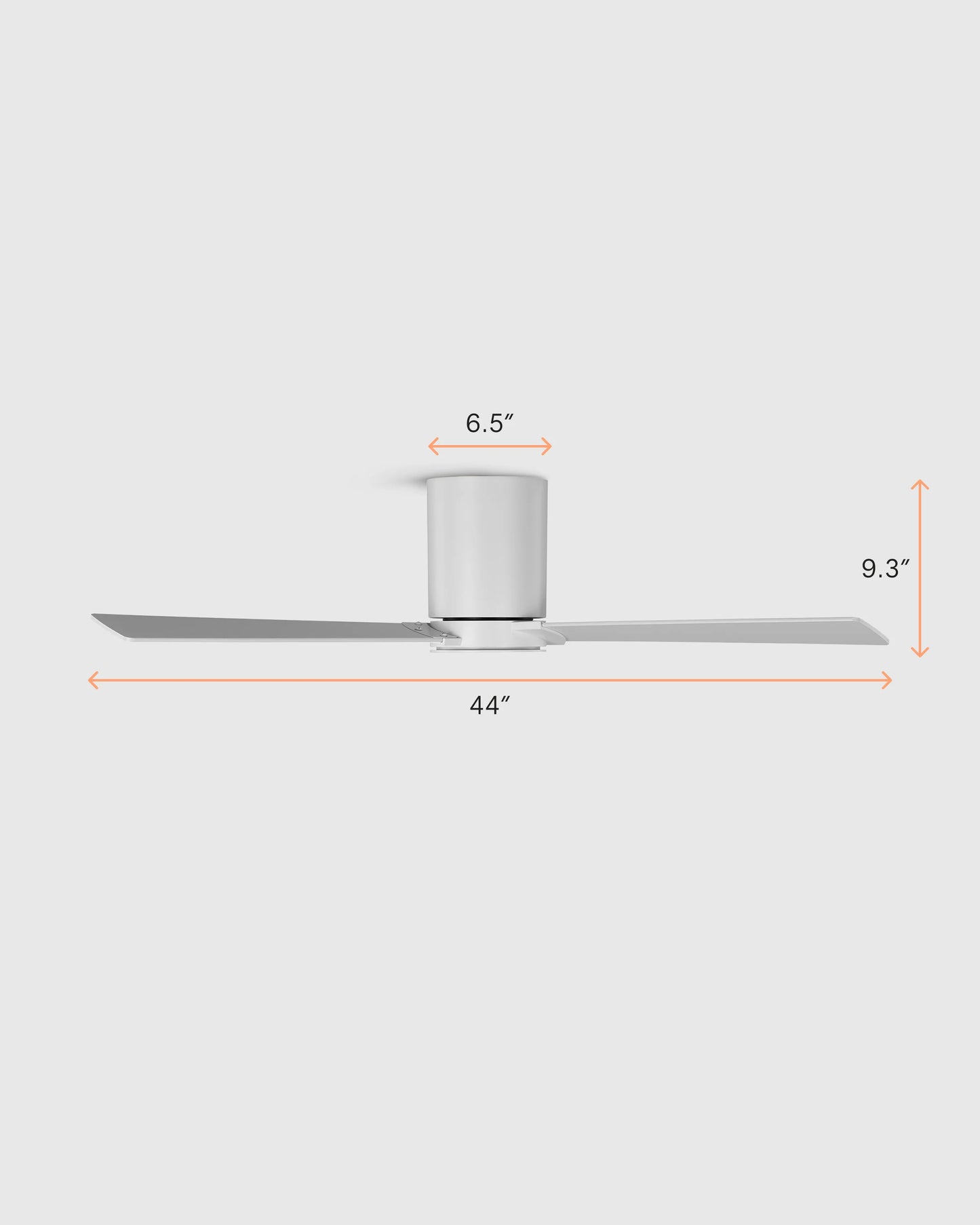 Minimalist Hugger Wood Blade Ceiling Fan - 44" / White