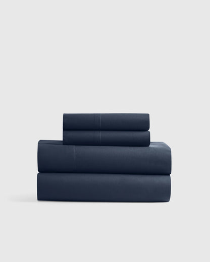 Organic Crisp Percale Sheet Set - Twin / White