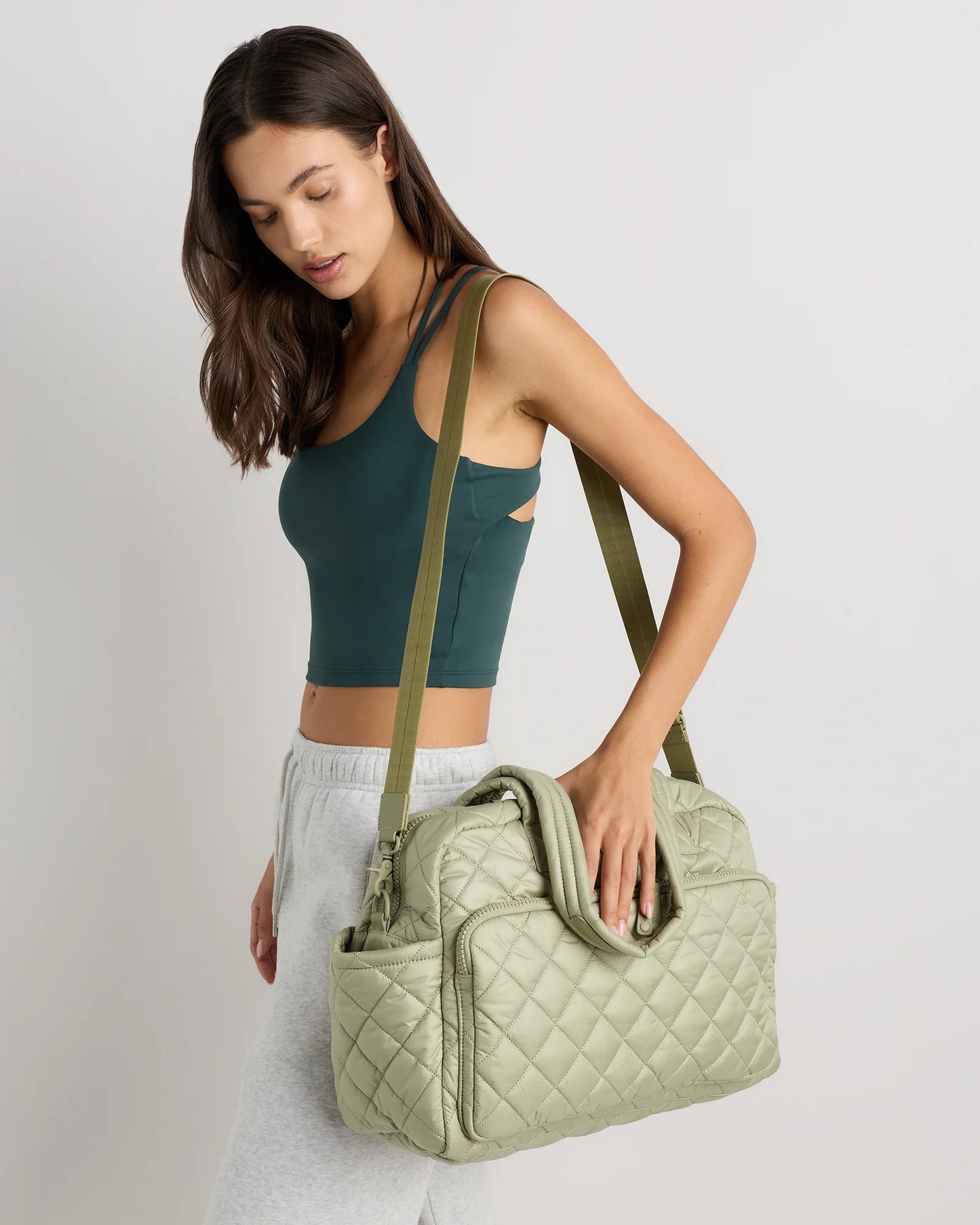 Transit Quilted Duffle Bag - One Size / Taupe Brown