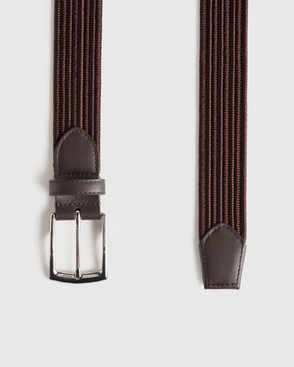 James Woven Stretch Belt - 30 / Black