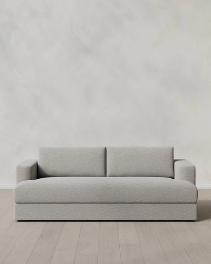 Sierra Curved Arm Sleeper Sofa in Performance Basketweave - One Size / Flax