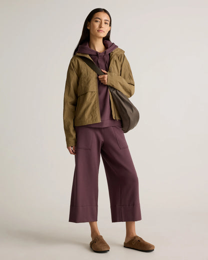 SuperSoft Fleece Cropped Wide Leg Pants - XS / Dried Fig