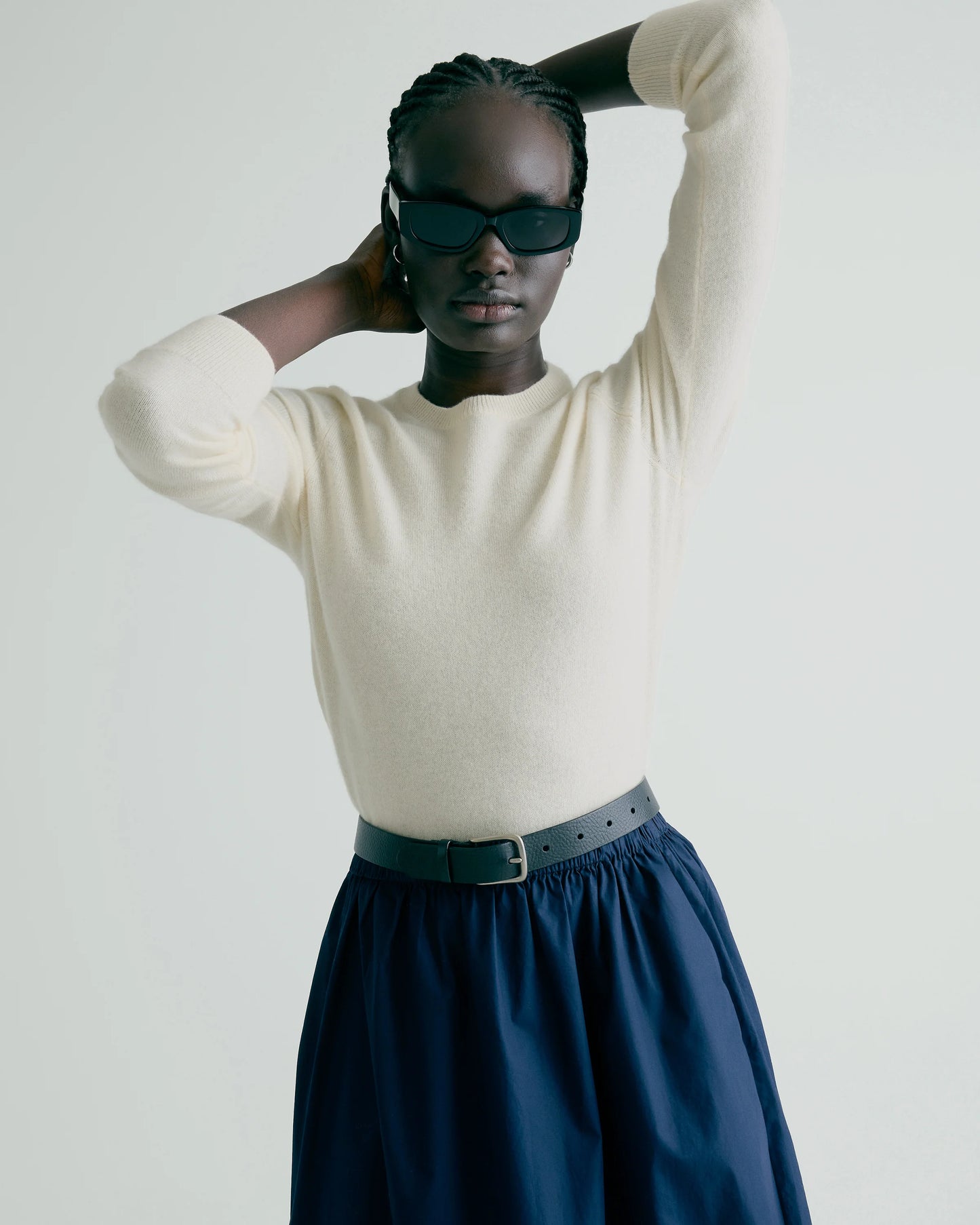 Mongolian Cashmere Crewneck Sweater - XS / Ivory