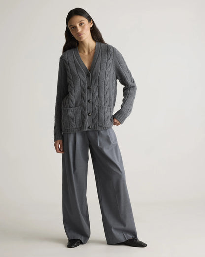 Luxe Baby Cashmere Cable Cardigan - XS / Pearled Ivory