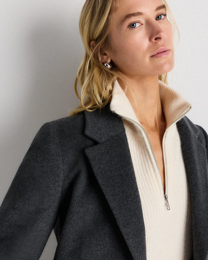 Wool Cashmere Blazer Coat - XS / Mocha Brown
