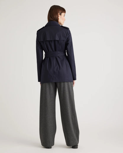 Comfort Stretch Short Trench Coat - XS / Coffee Bean Brown