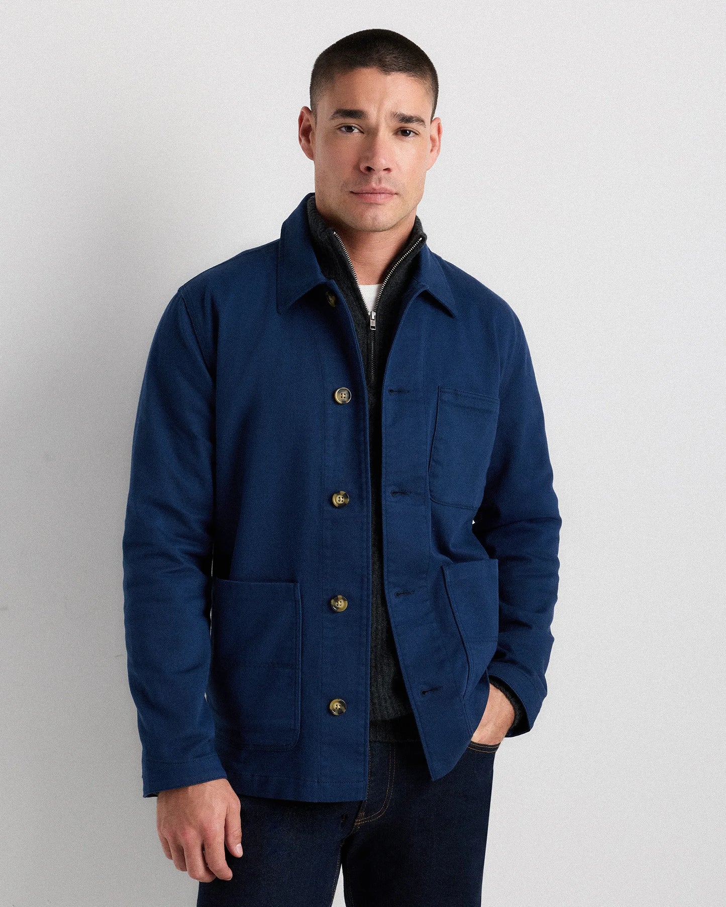 Organic Comfort Stretch Chore Jacket - XS / Vanilla