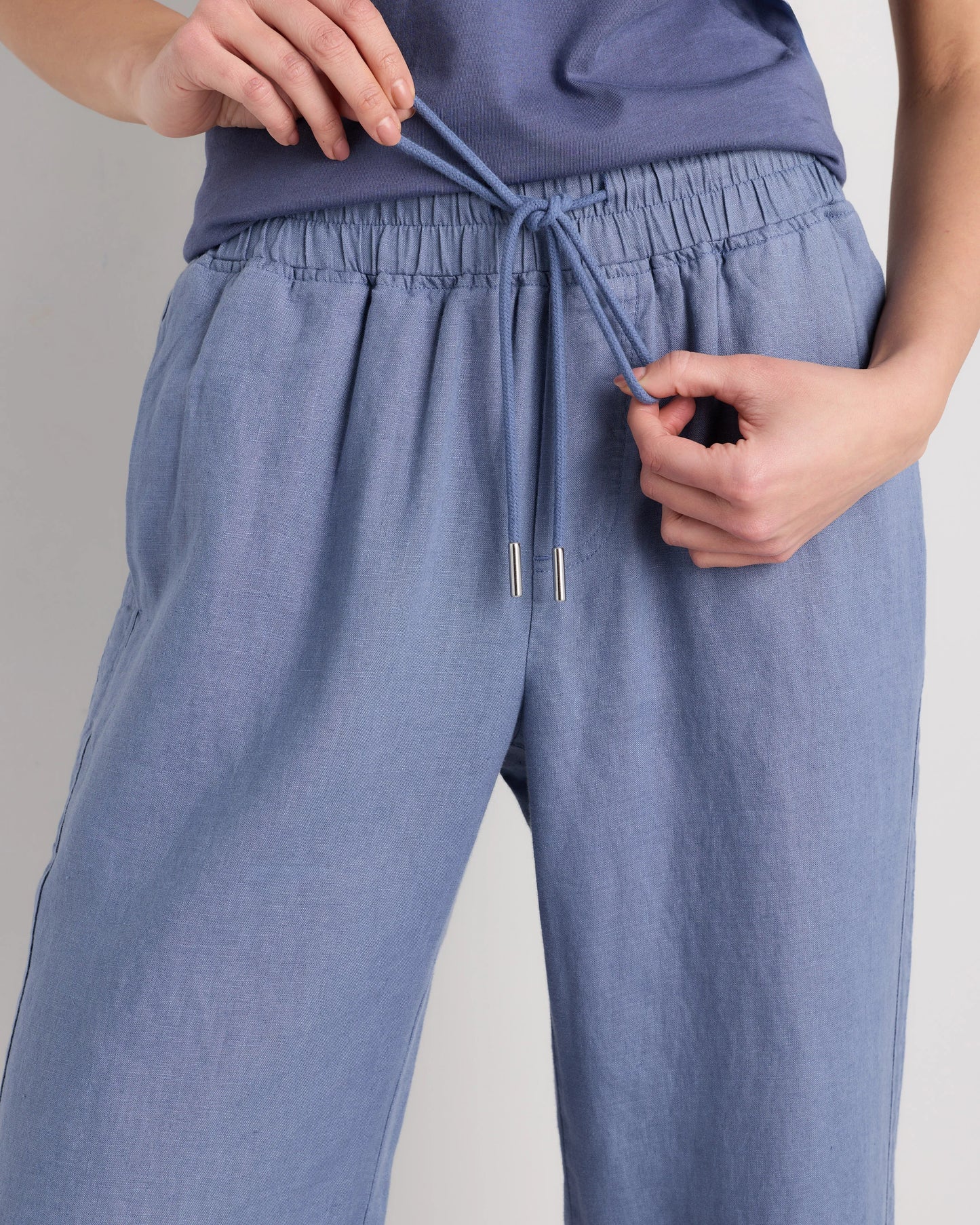 100% European Linen Wide Leg Pants - XS / Flax