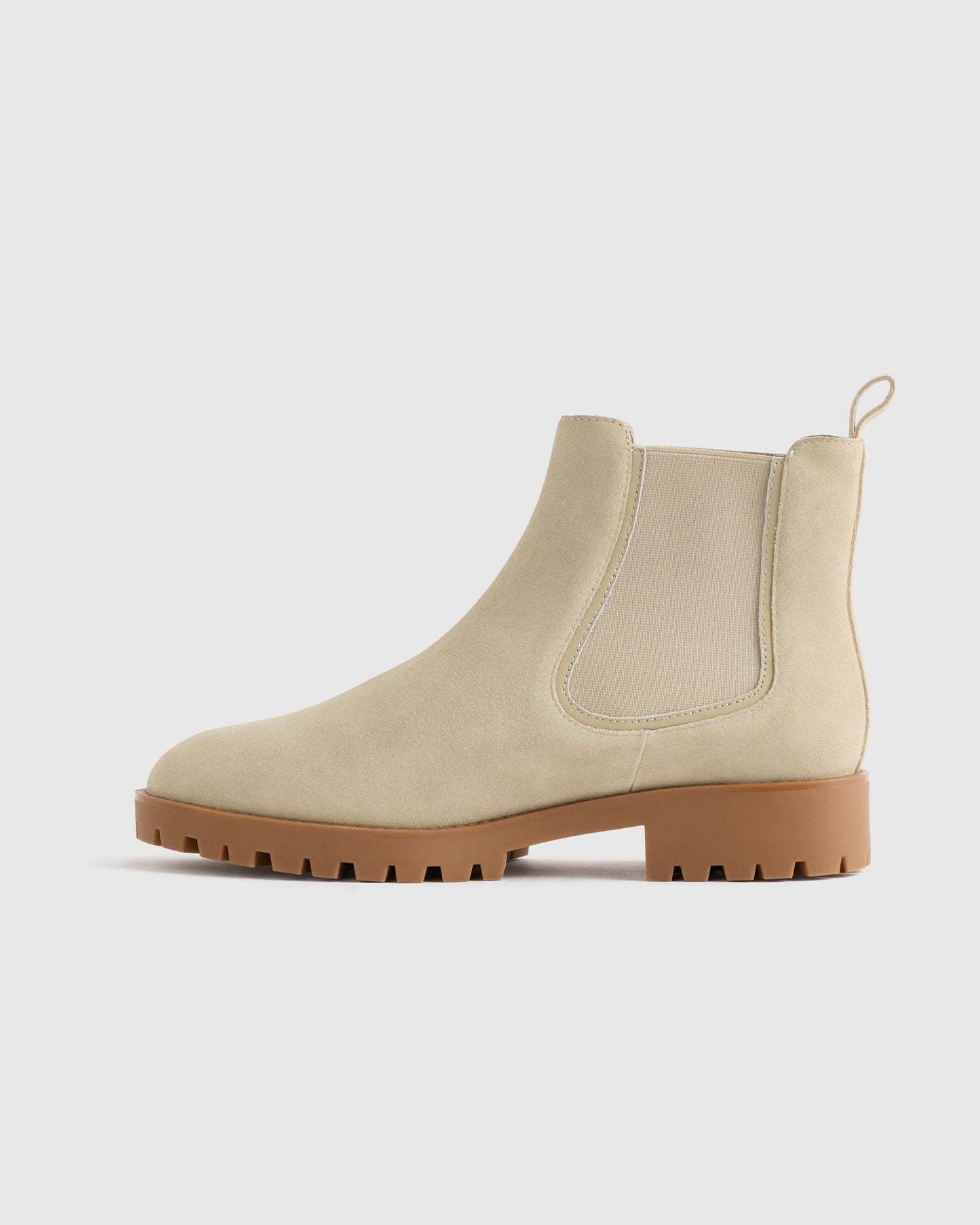 Italian Suede Lug Sole Chelsea Boot - 5 / Almond Suede