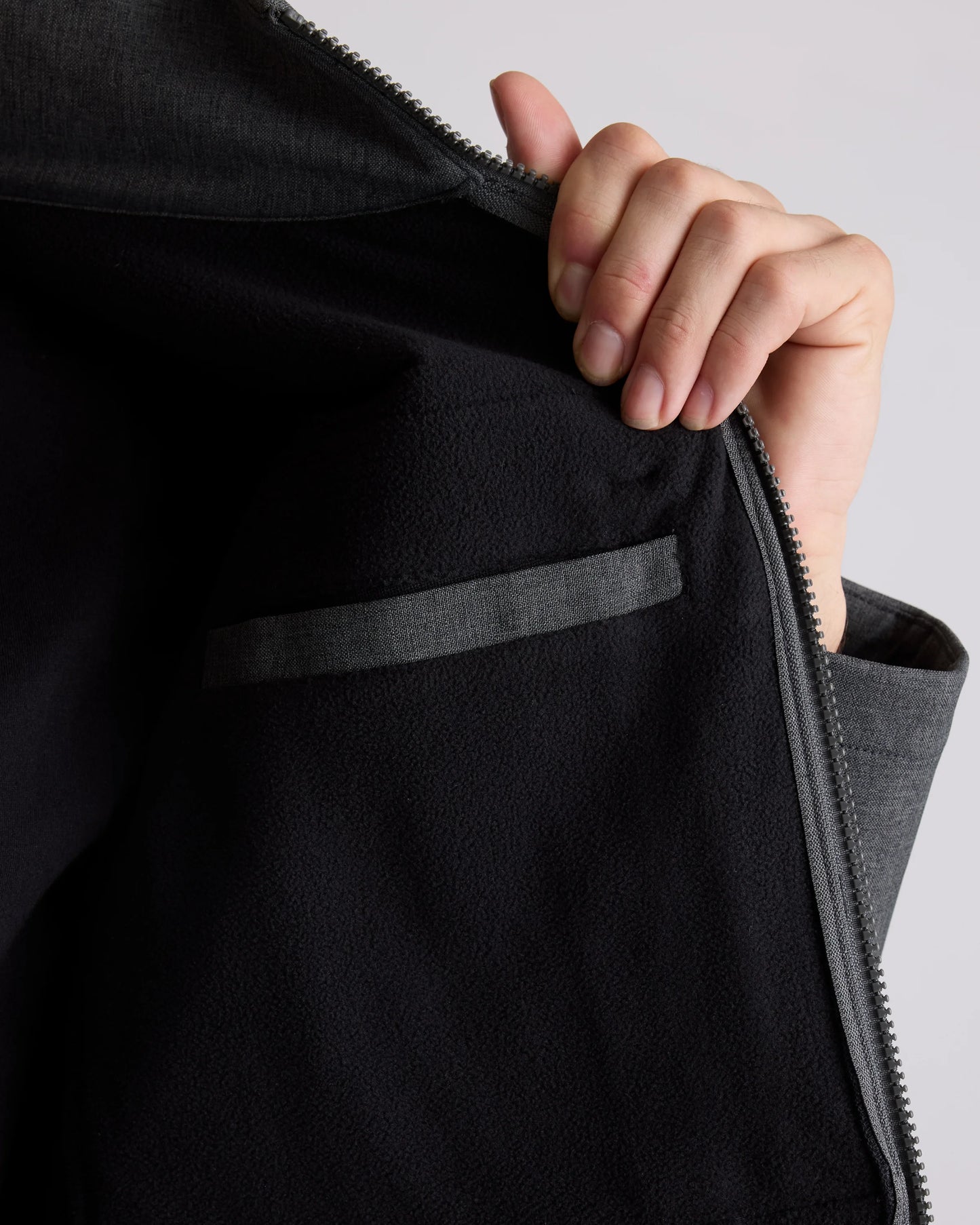 Softshell Fleece-Lined Full-Zip Jacket - S / Heather Shady Charcoal