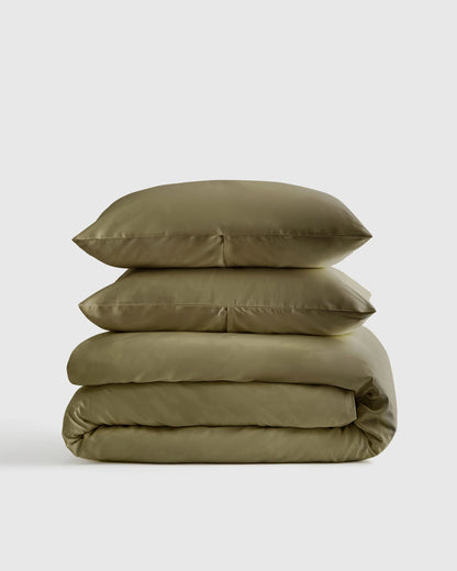 Luxury Organic Sateen Duvet Cover Set - Twin / Ivory