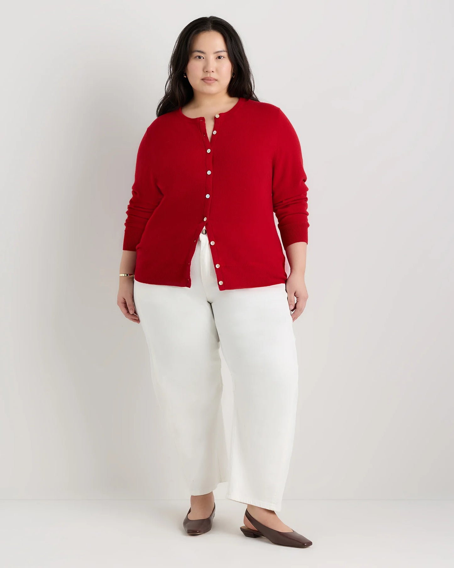Mongolian Cashmere Cardigan Sweater - 1X / Ivory
