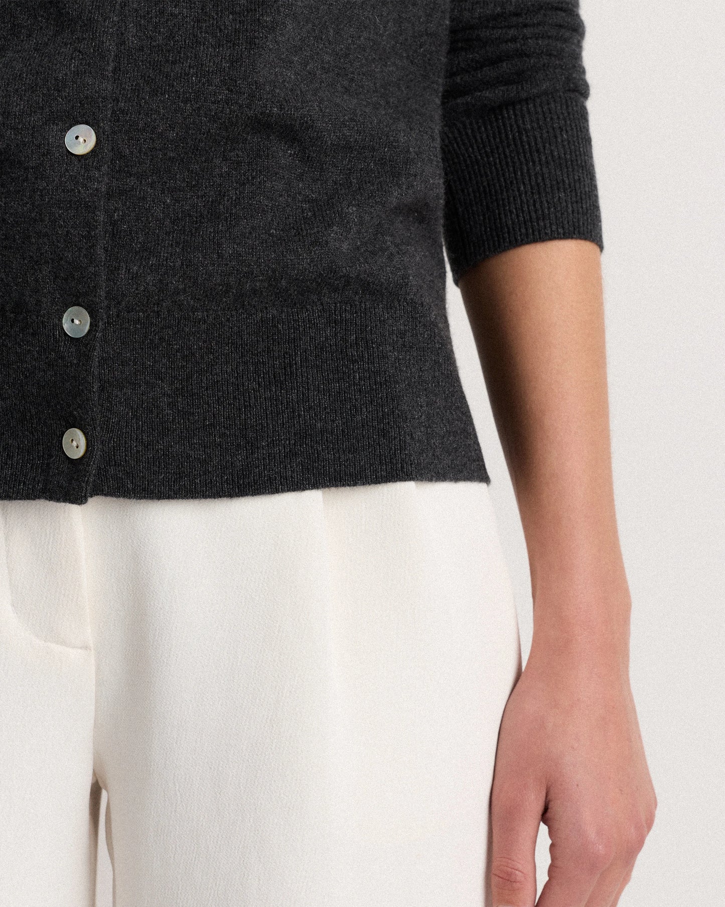 Mongolian Cashmere Cardigan Sweater - XS / Black