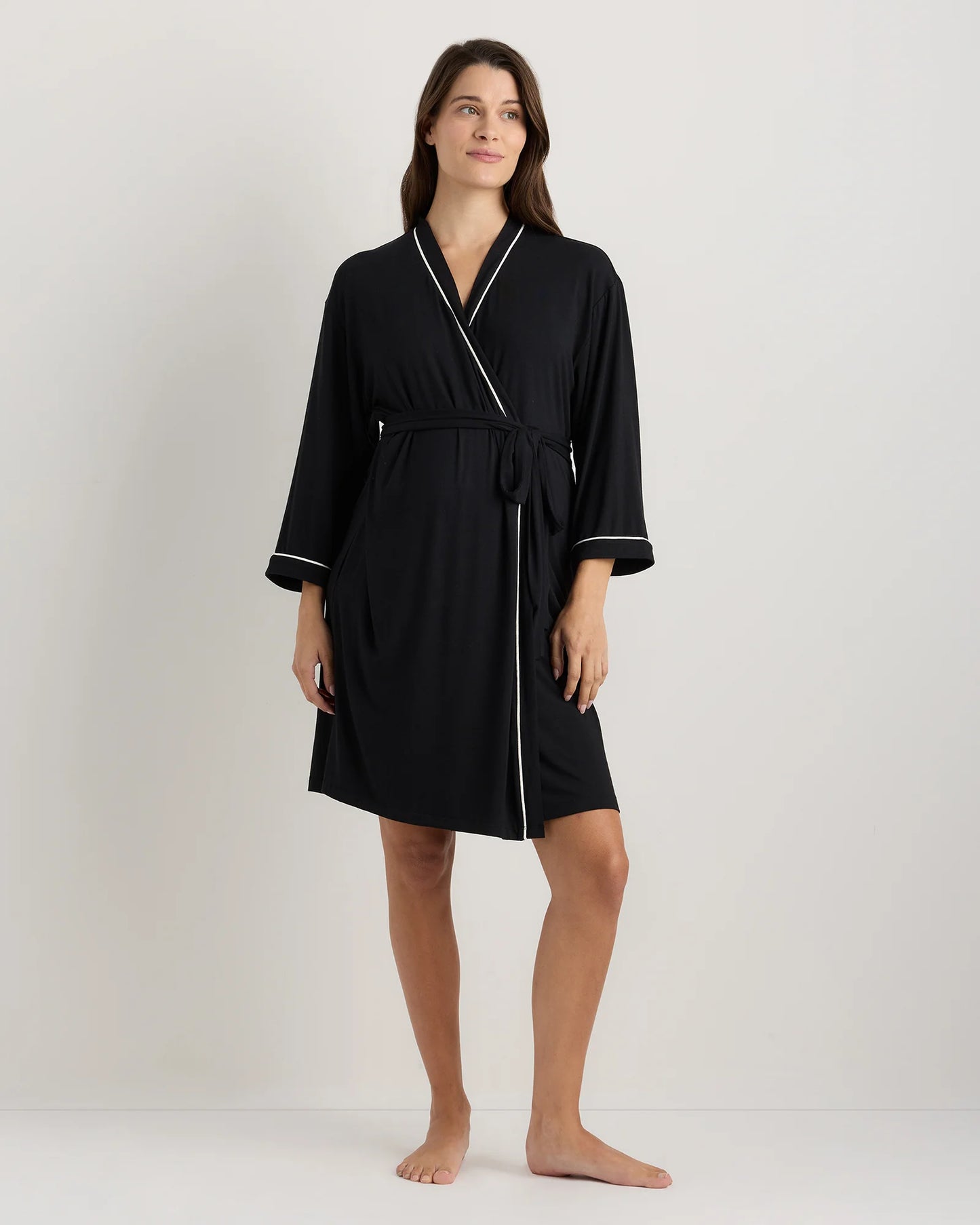 Bamboo Jersey Maternity Robe - XS / Deep Navy