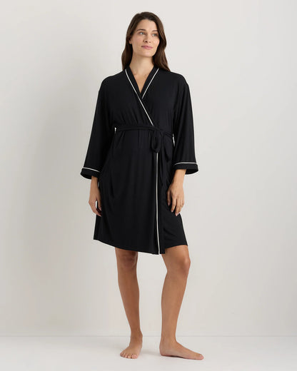 Bamboo Jersey Maternity Robe - XS / Deep Navy