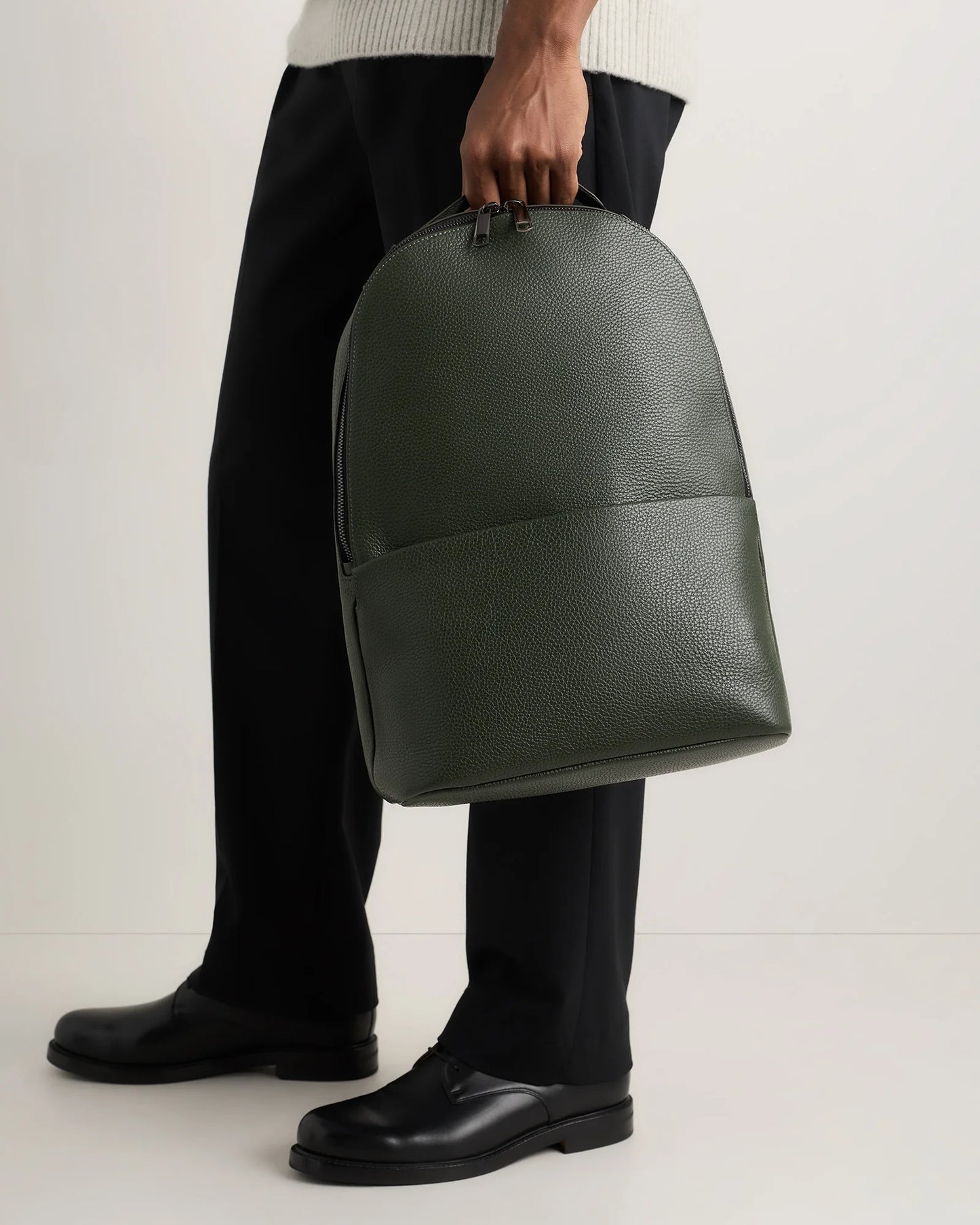 Excursion Italian Leather Laptop Backpack - One Size / Black