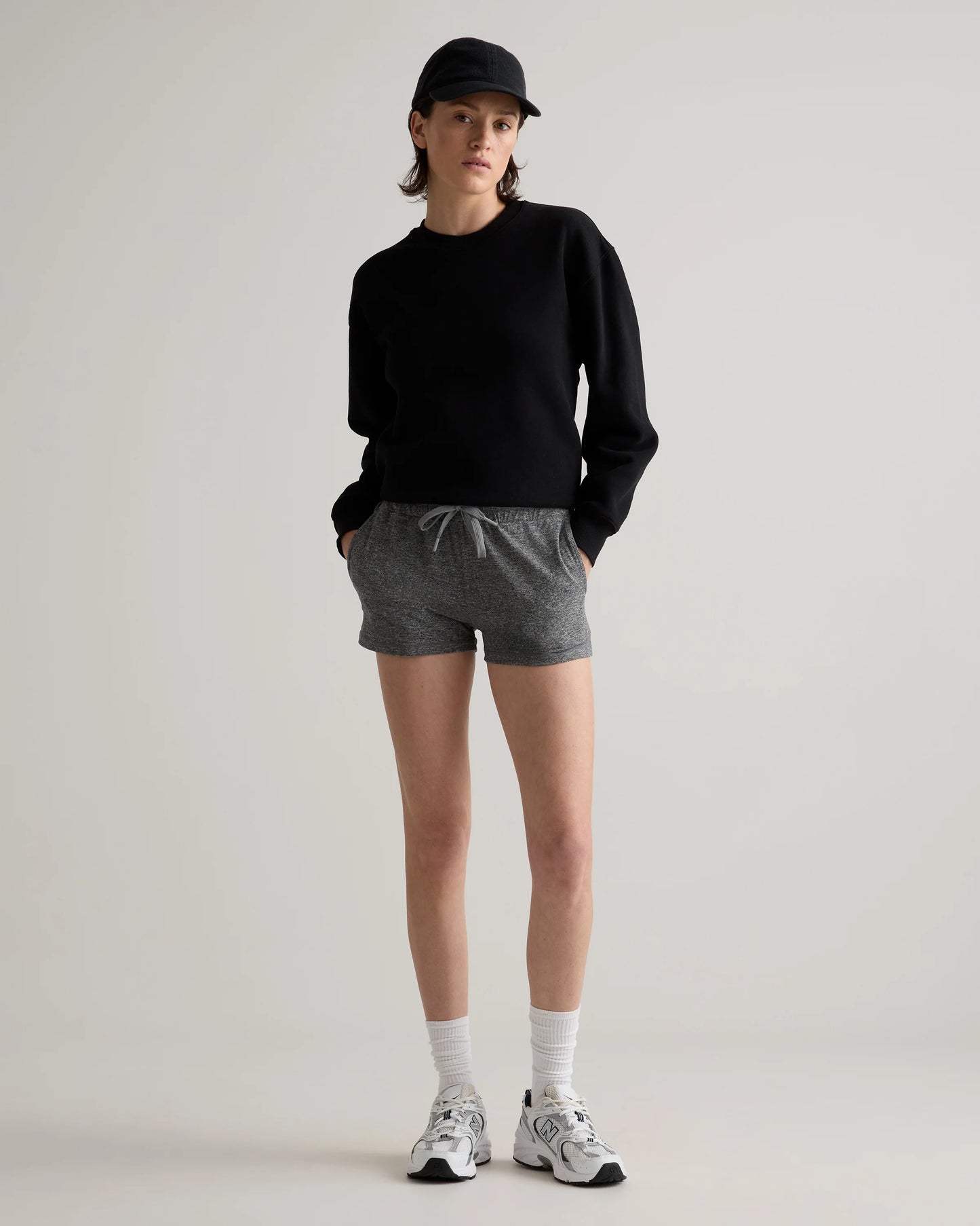 Flowknit Mid-Rise Shorts - XS / Heather Deep Navy