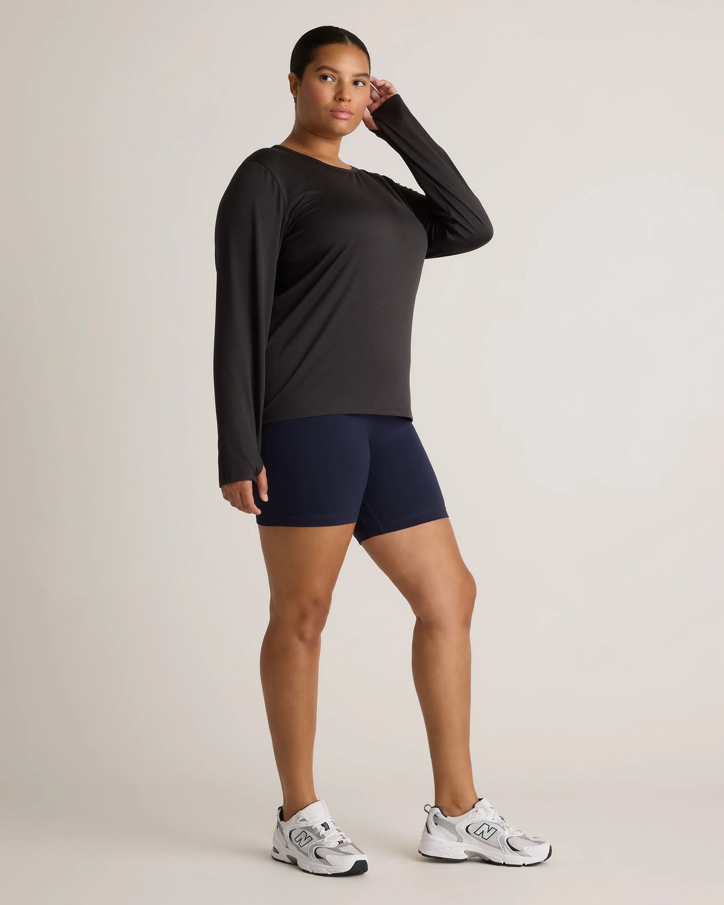 Flowknit Breeze Long Sleeve Top - XS / Heather Deep Navy