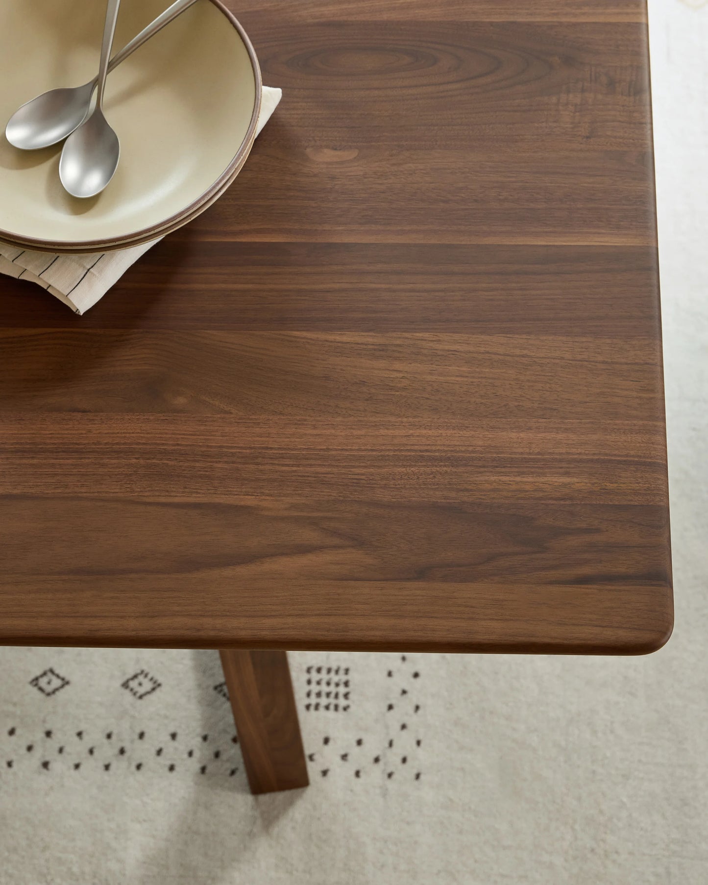 Solid Wood Midcentury Dining Table - One Size / Brown Walnut