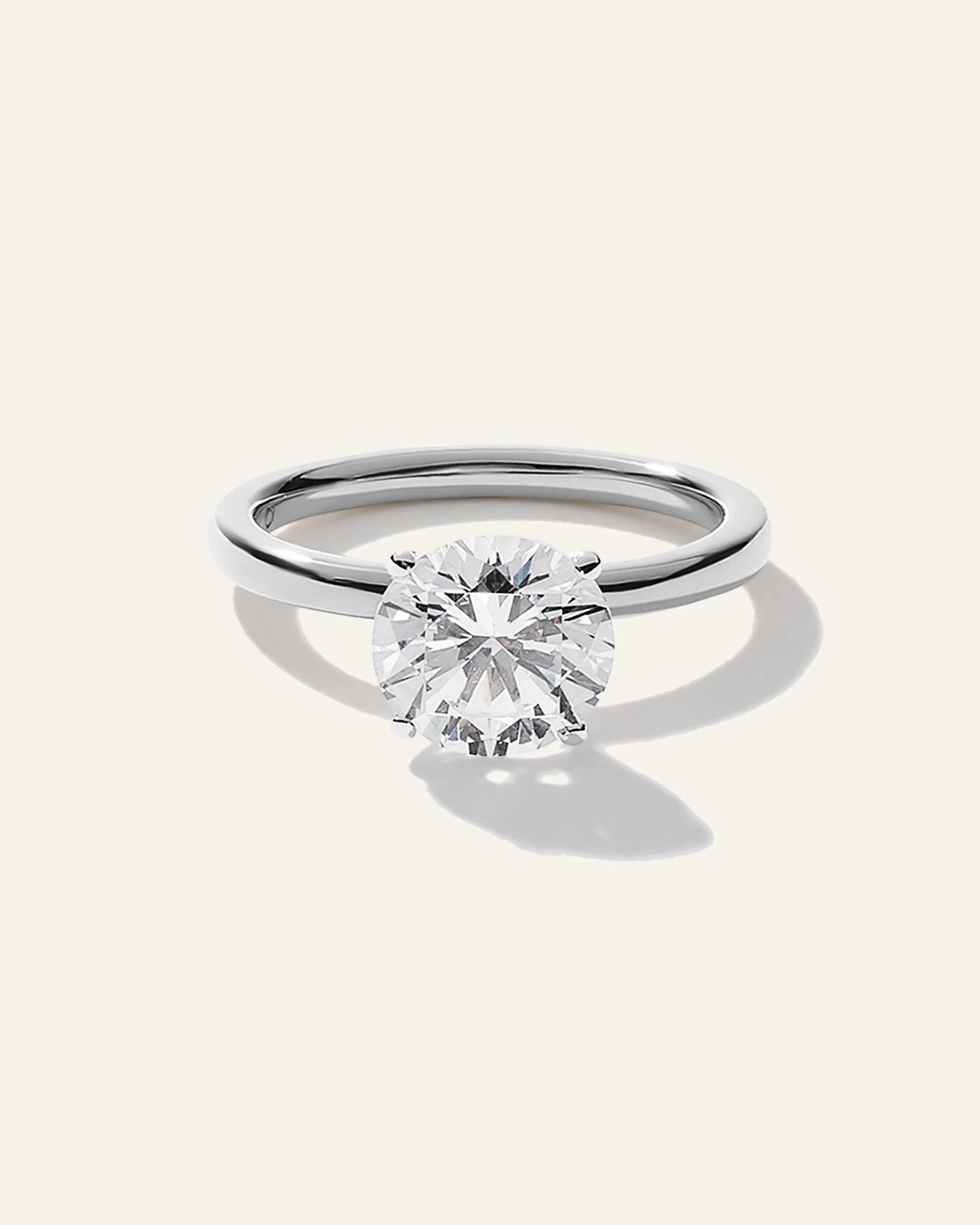 Lab Grown Diamond Round Comfort Fit Engagement Ring - 2ct - 4 / Yellow Gold