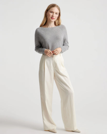 Mongolian Cashmere Boatneck Sweater - XS / Black