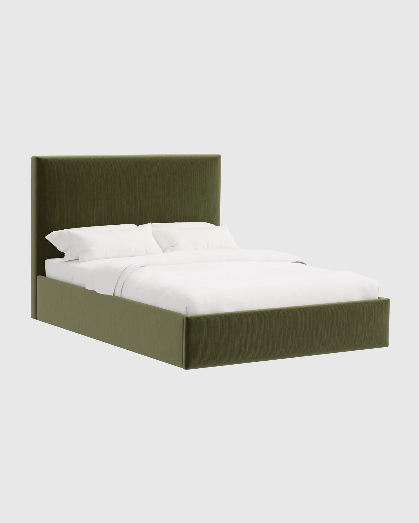 Square Bed in Performance Velvet - Full / Butterscotch