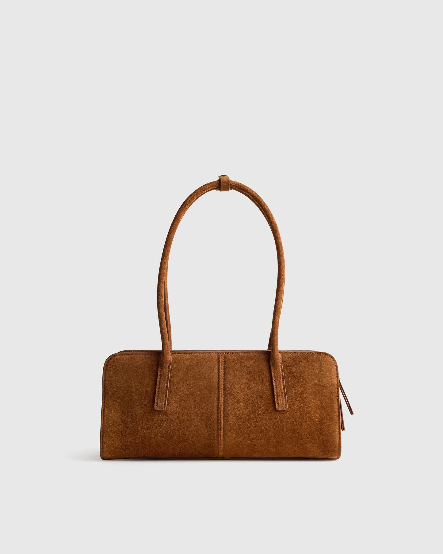 Italian Suede East-West Shoulder Bag - One Size / Whiskey