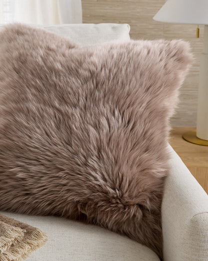 Natural Sheepskin Accent Pillow Cover - 20x20 / Ivory