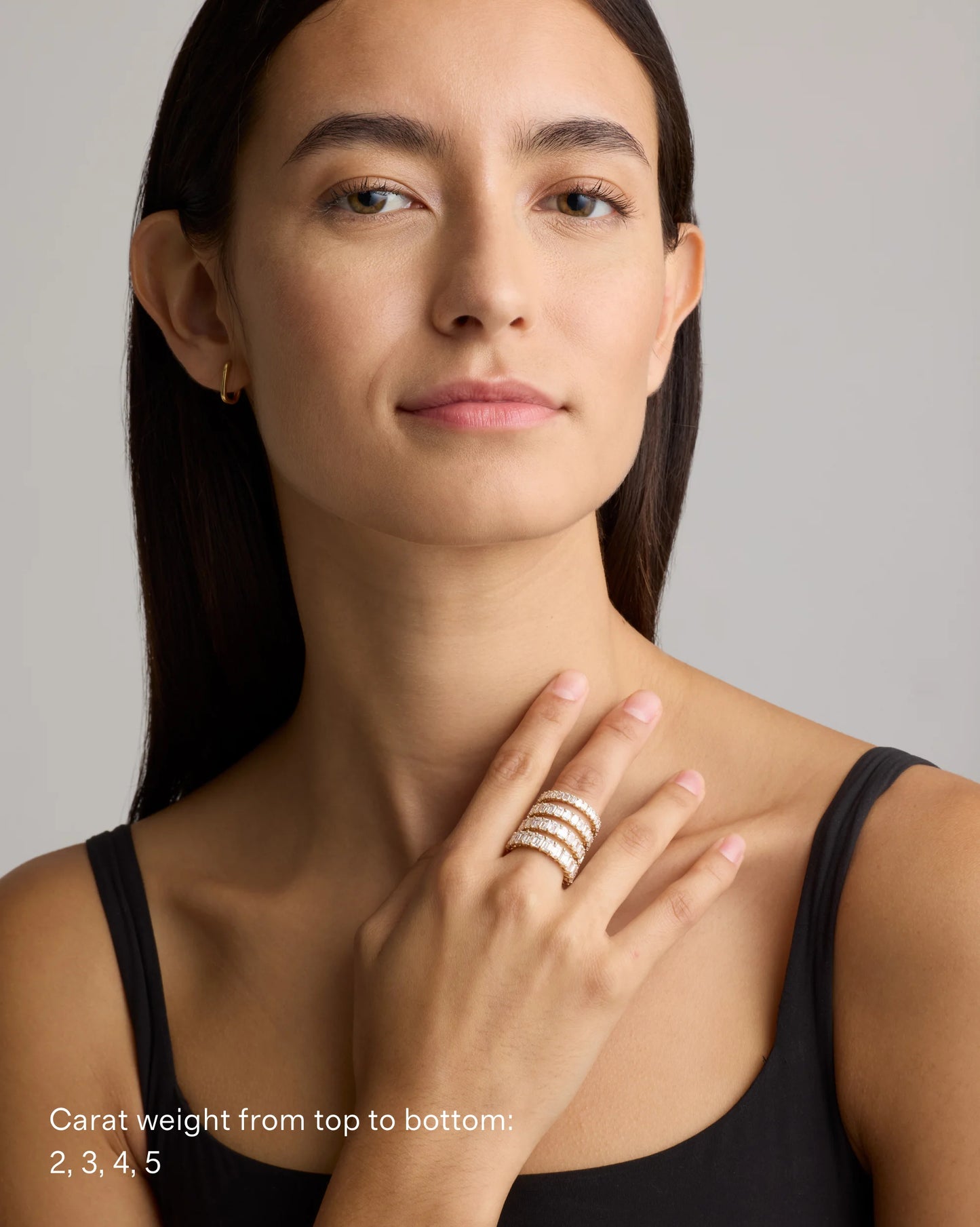 Lab Grown Diamond Emerald Eternity Band - 5 / Yellow Gold