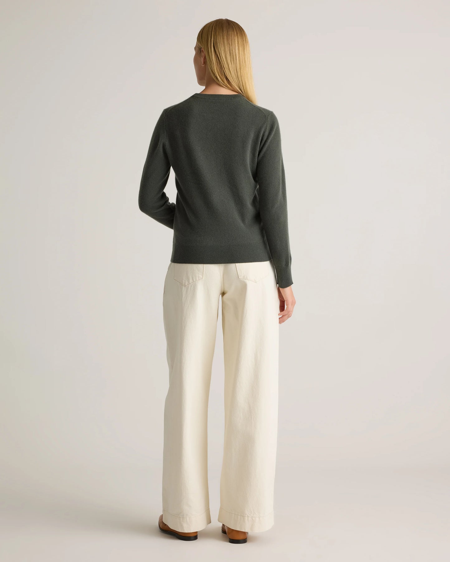 Mongolian Cashmere Crewneck Sweater - XS / Ivory