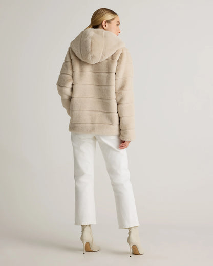Hooded Faux Fur Jacket - XS / Black