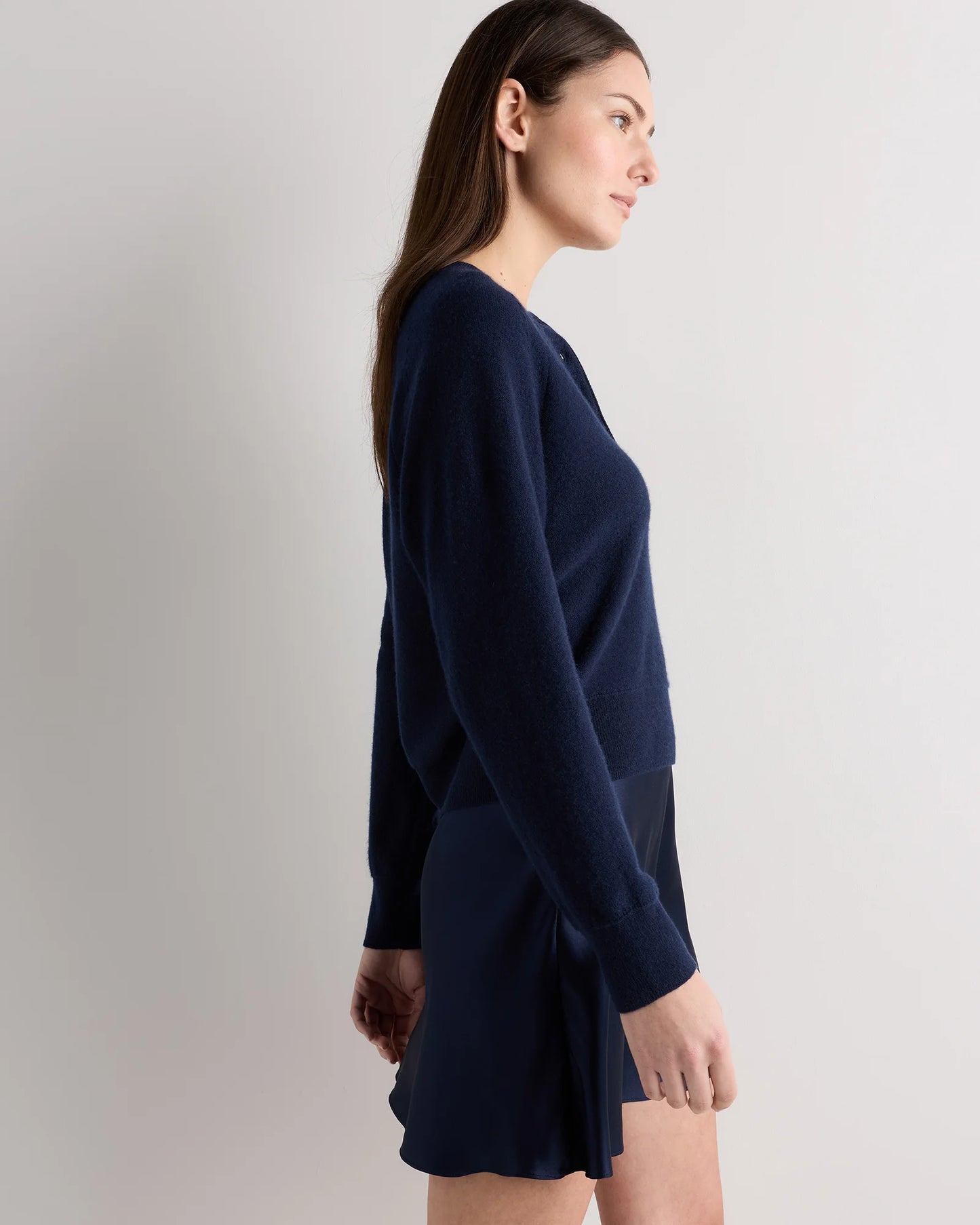 Mongolian Cashmere Dolman Sleeve Henley Sweater - XS / Oatmeal