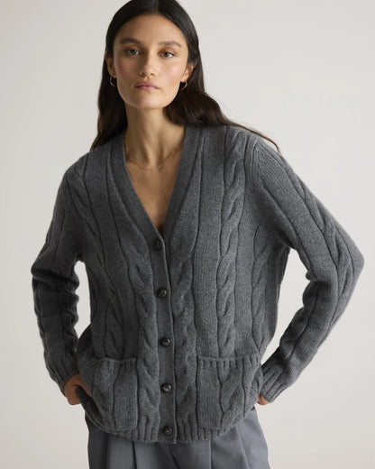 Luxe Baby Cashmere Cable Cardigan - XS / Pearled Ivory