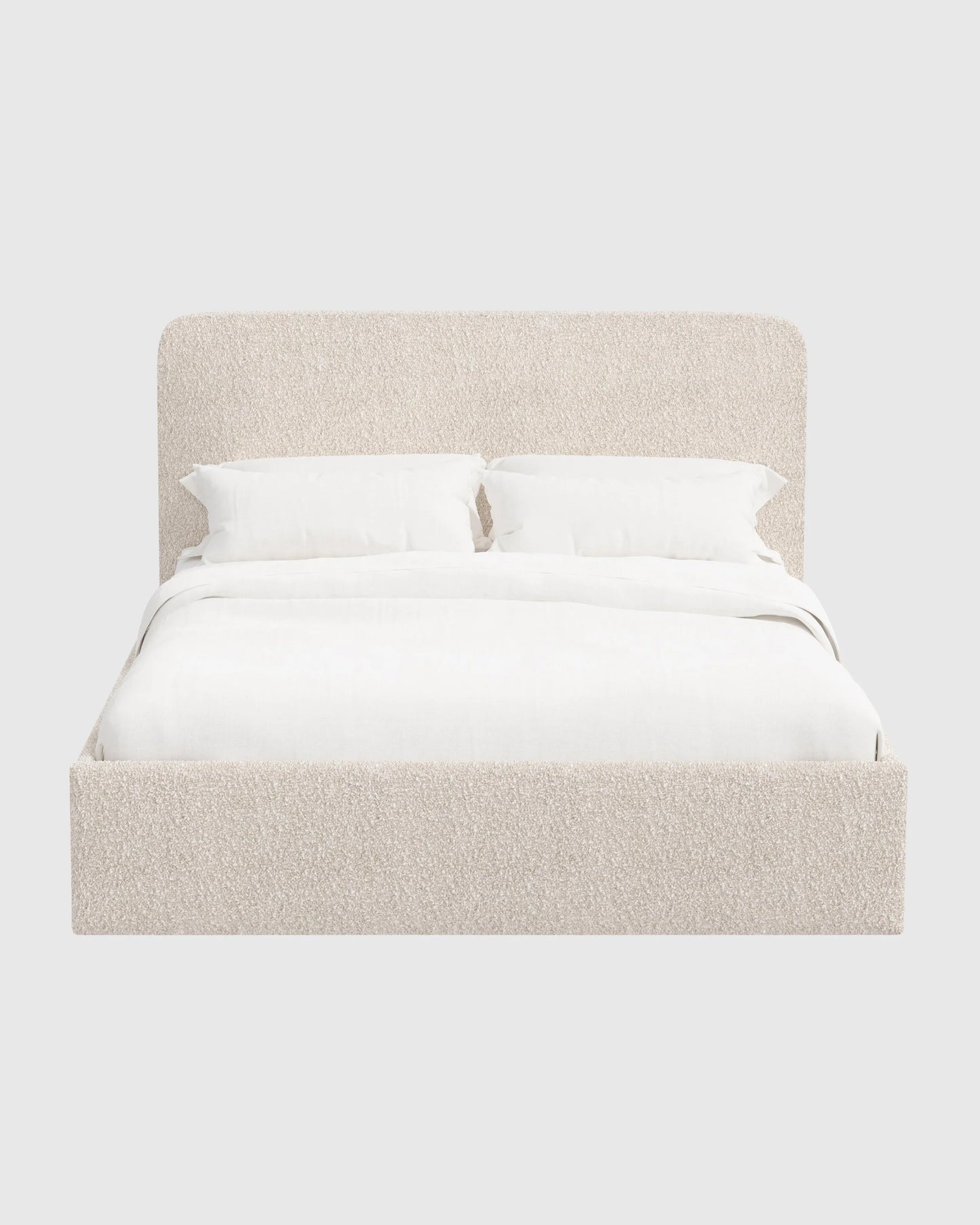 Plush Boucle Curved Bed - Full / Ivory