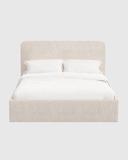 Plush Boucle Curved Bed - Full / Ivory
