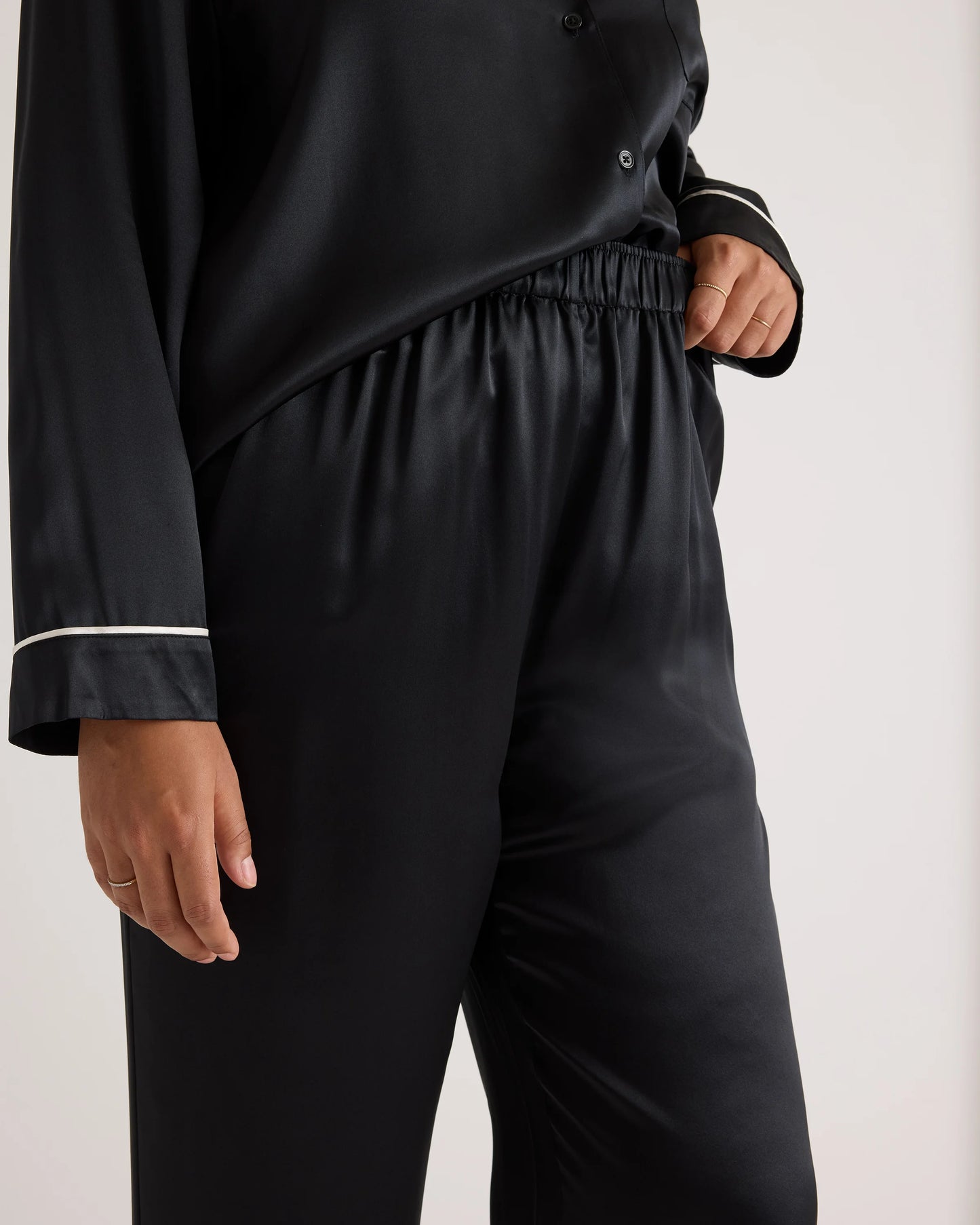 100% Washable Silk Satin Pajama Pant - XS / Toasted Almond
