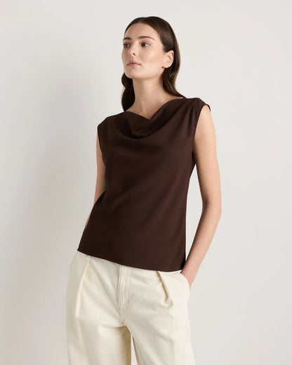 Draped Matte Cowl Neck Tank - XS / Porcelain Ivory