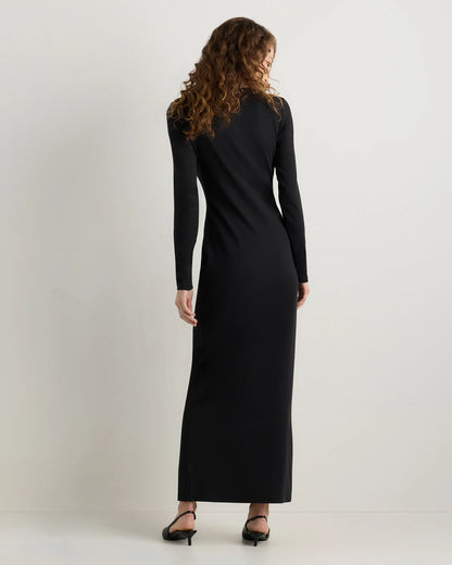 Long Sleeve Knit Maxi Dress - XS / Deep Navy