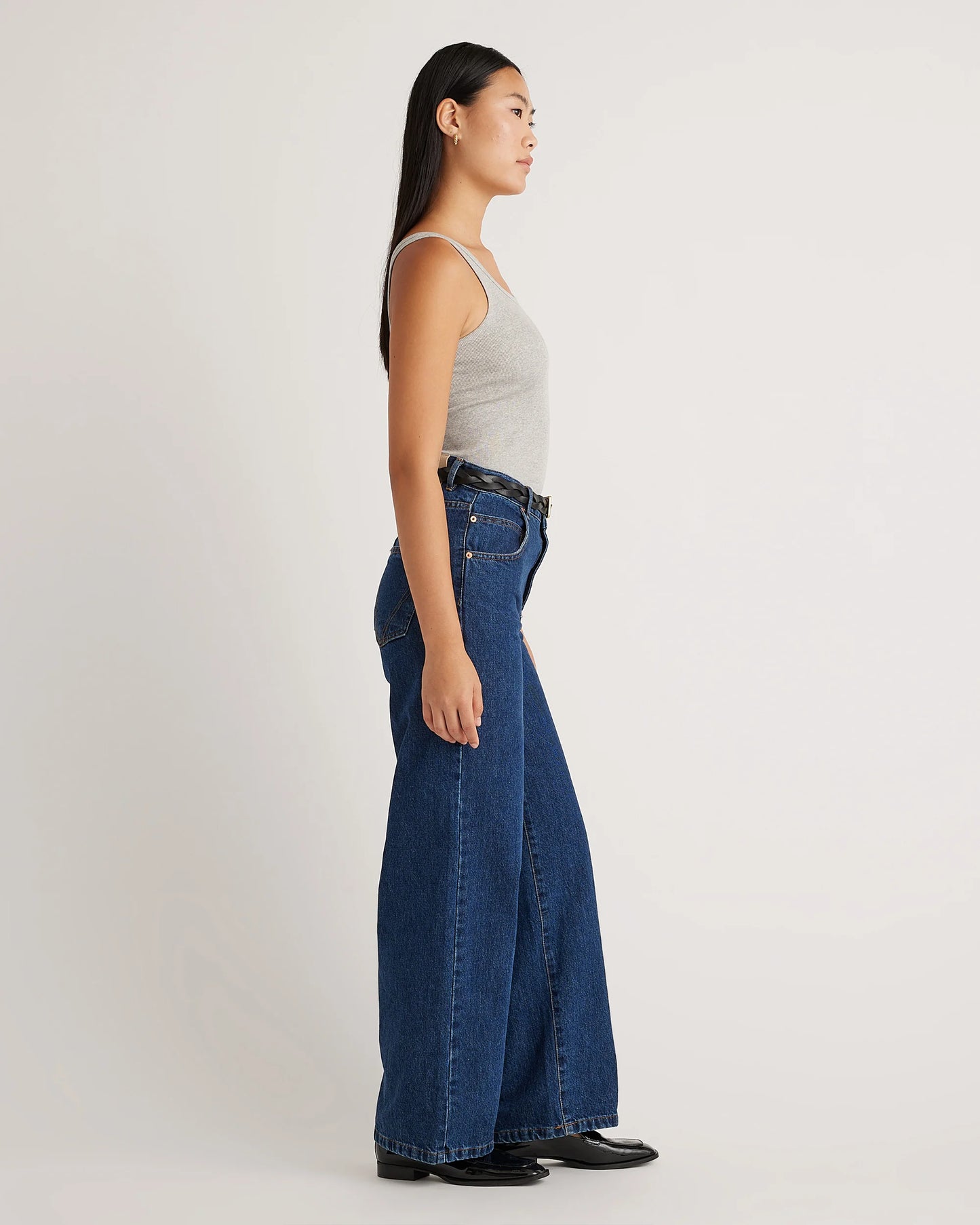 Organic Cotton Micro-Rib Scoop Neck Tank - XS / Moonstone Blue