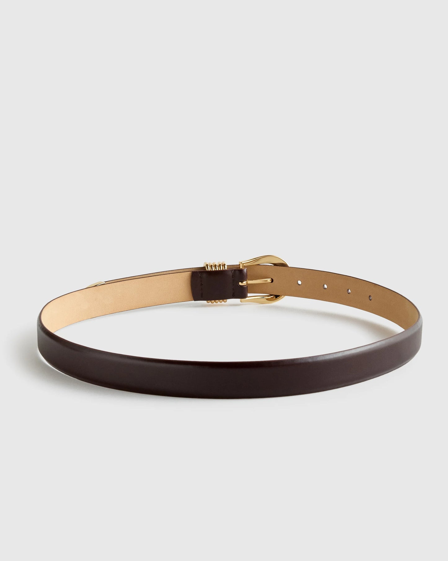 Daphne European Leather Multi Keeper Belt - XS / Black/Gold