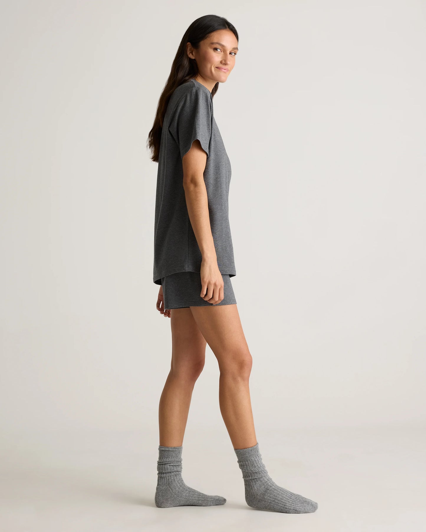 Dream Lounge Oversized Short Sleeve Pajama Set - XS / Bold Black