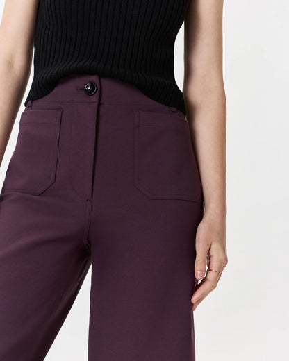 Ultra-Stretch Ponte Cropped Wide Leg Pants - 0 / Espresso