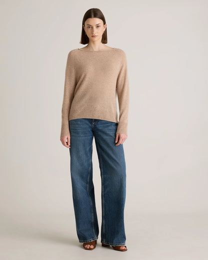 Mongolian Cashmere Boatneck Sweater - XS / Black
