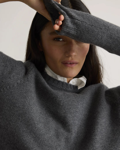 Luxe Baby Cashmere Crewneck Sweater - XS / Creamy Cortado