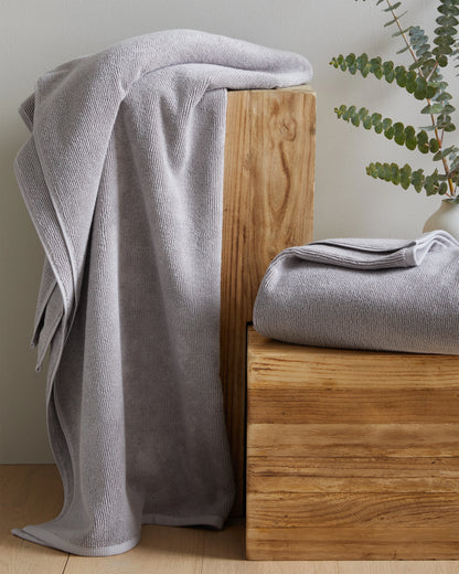 Turkish Ribbed Quick Dry Bath Sheet (Set of 2) - One Size / Mineral