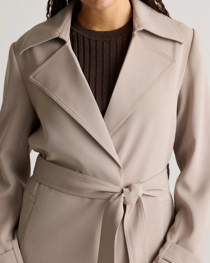 Stretch Crepe Trench Coat - XS / Olive
